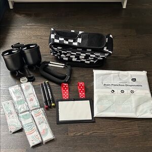 Checkered Diaper Bag with Accessories